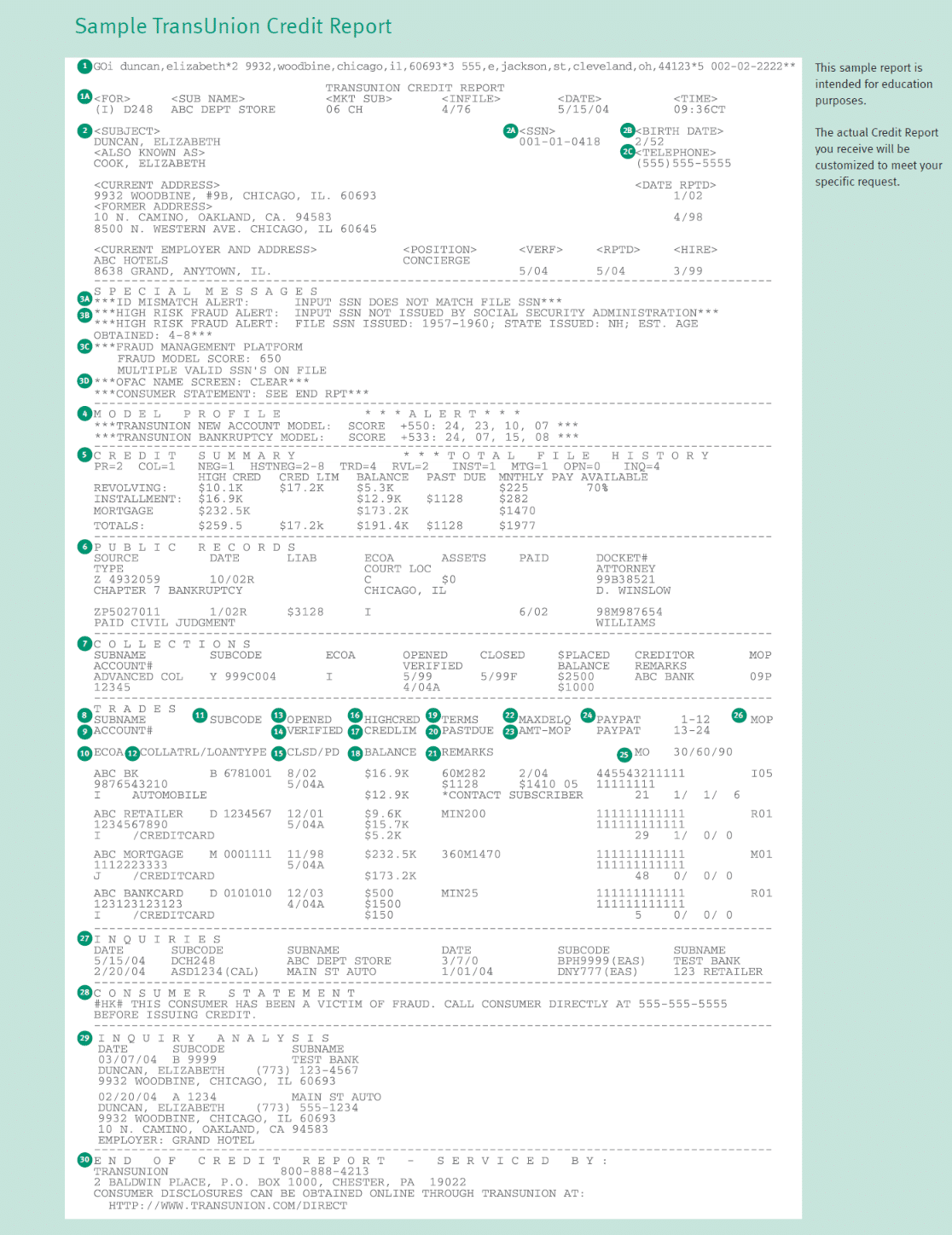 Sample Transunion Background Check Report